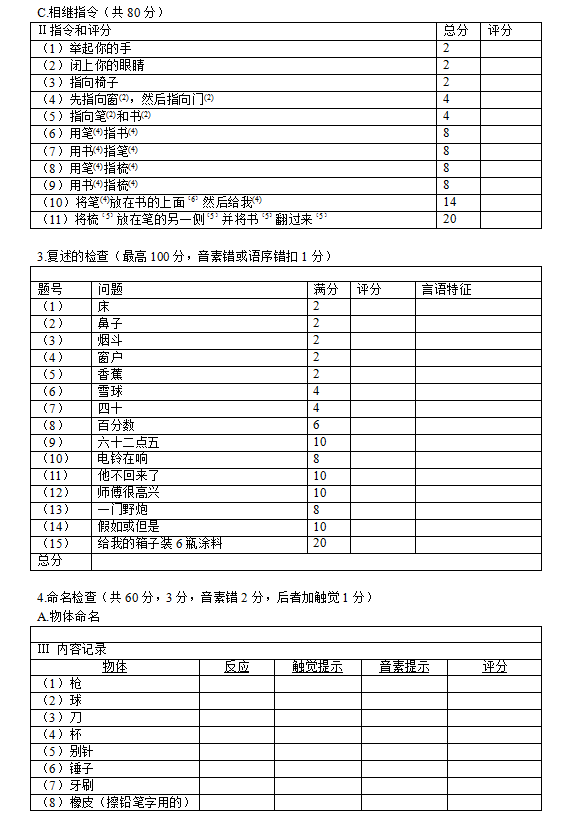 西方失语症评定量表-WAB3